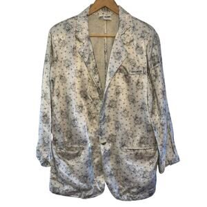 Vtg 1990's Georges Marciano for Guess Floral Print Satin Blazer Jacket